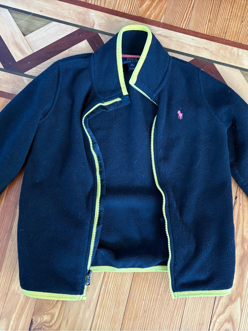 Polo Ralph Lauren Unisex Kids medium black Fleece Full Zip Jacket